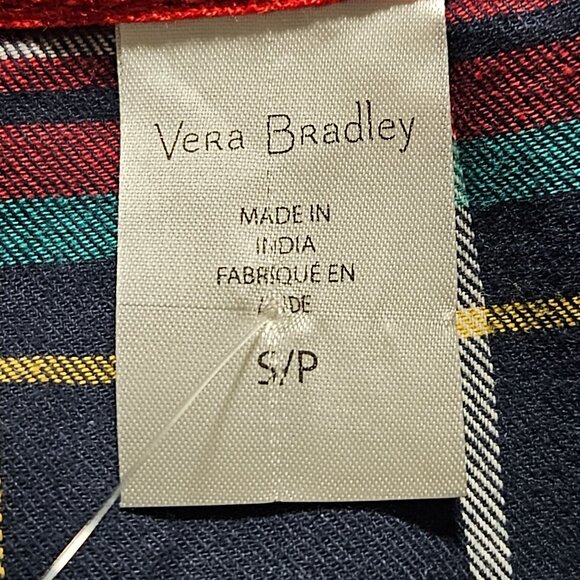 Vera Bradley Plaid Pajama Top Womens Size Small Cotton Flannel Nightwear PJs - Picture 4 of 6